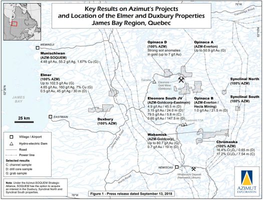 Azimut property acquisition cements presence in James Bay region